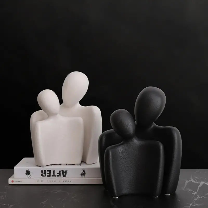 Nordic Style Resin Abstract Couple Sculptures (2pcs Set) (CONNEXIO)