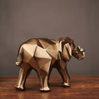 Figur Elephas Elefant Guldfärgad
