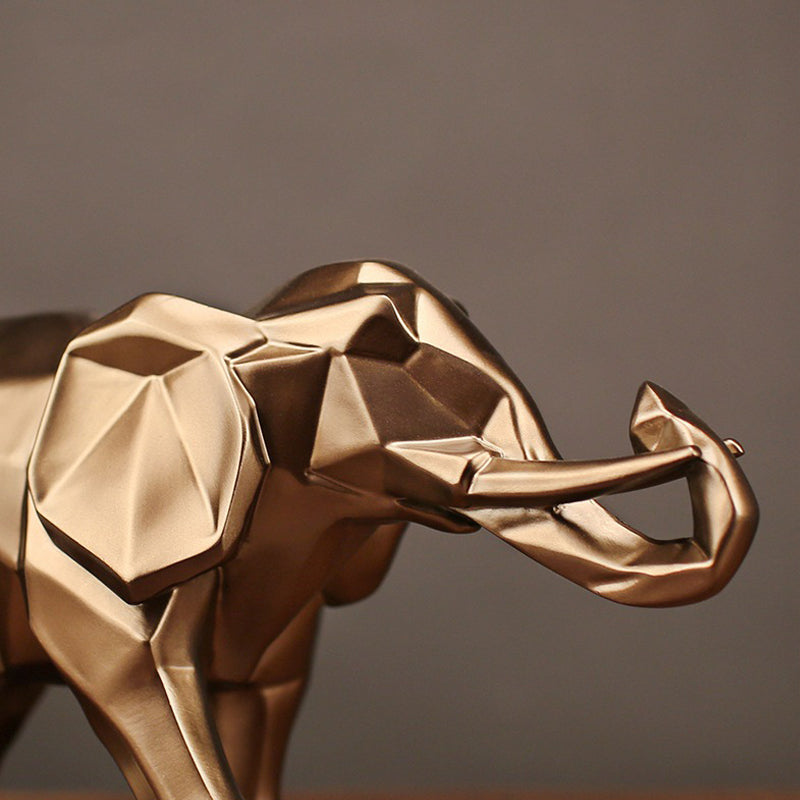 Figur Elephas Elefant Guldfärgad