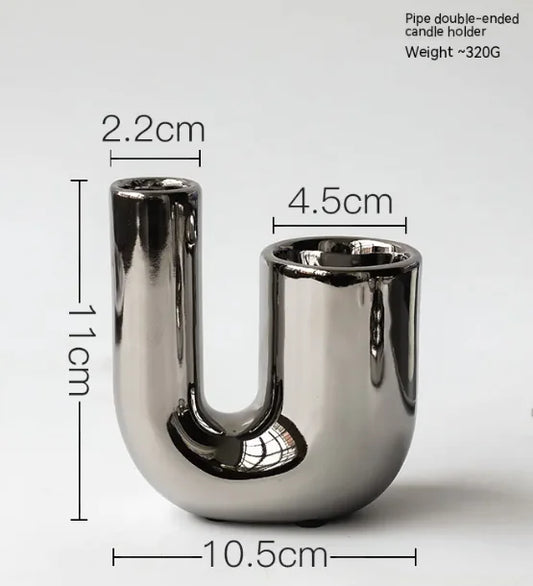 Modern Simple Silver Candlestick (ARGENTA)