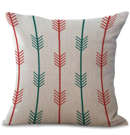 Colorful Geometric Printed Linen Cotton Cushion Cover