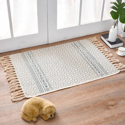 Nordic Style Cotton Linen Area Rug and Tapestry (TEXTUM)