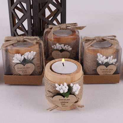 Wooden Candle Holder for Living Room and Parties
