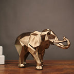 Figur Elephas Elefant Guldfärgad