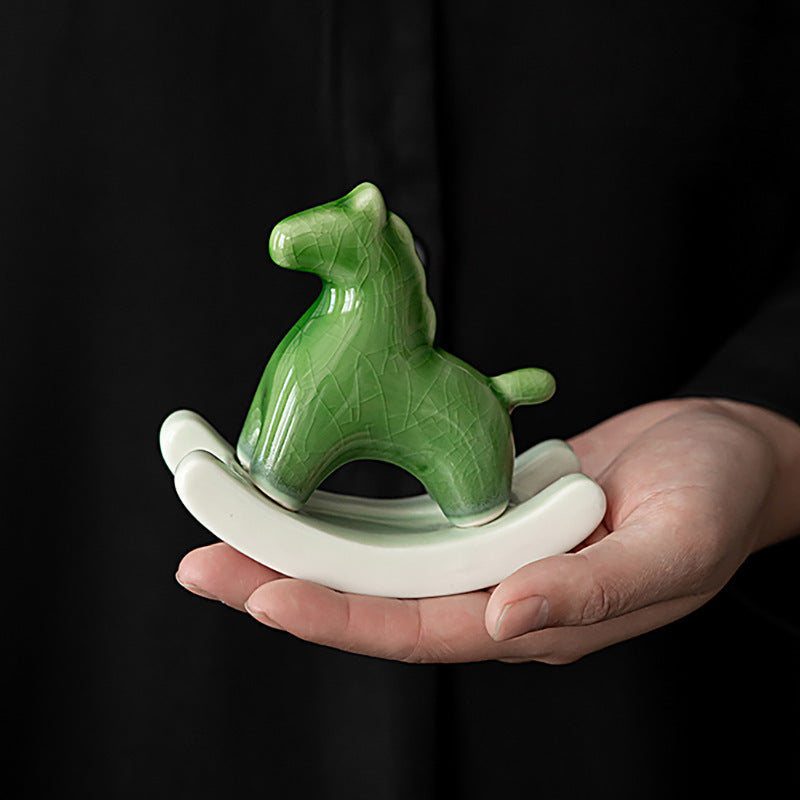Skulptur Hippos Glaserad Keramik
