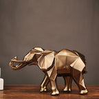 Figur Elephas Elefant Guldfärgad