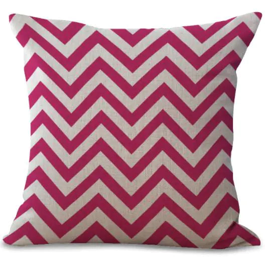 Colorful Geometric Printed Linen Cotton Cushion Cover