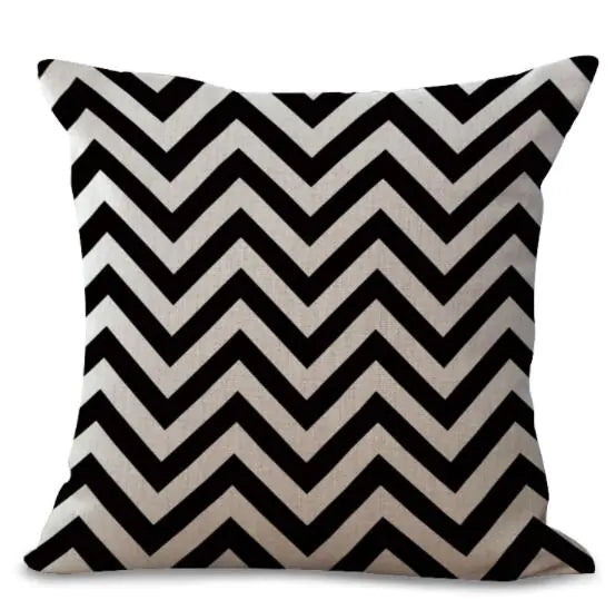 Colorful Geometric Printed Linen Cotton Cushion Cover