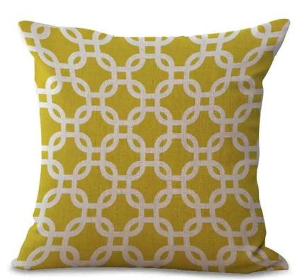Colorful Geometric Printed Linen Cotton Cushion Cover