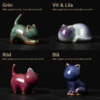 Skulptur Felis Glaserad Keramik