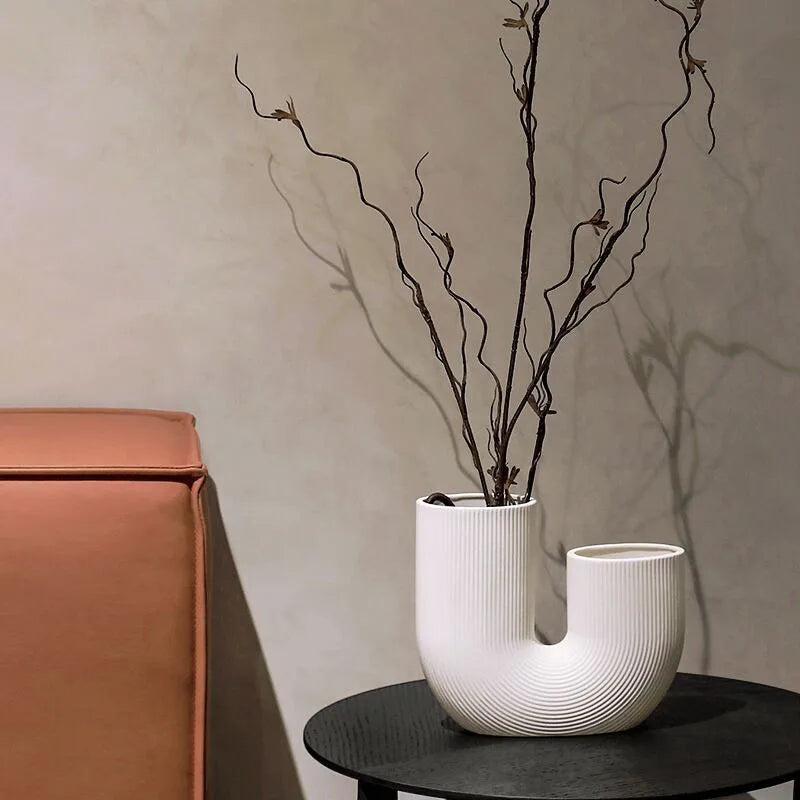 Nordic Ceramic Vase for Home Decoration, Simple Flower Pot, Living Room, Interior, Office, Desktop, Table Decor, Accessories