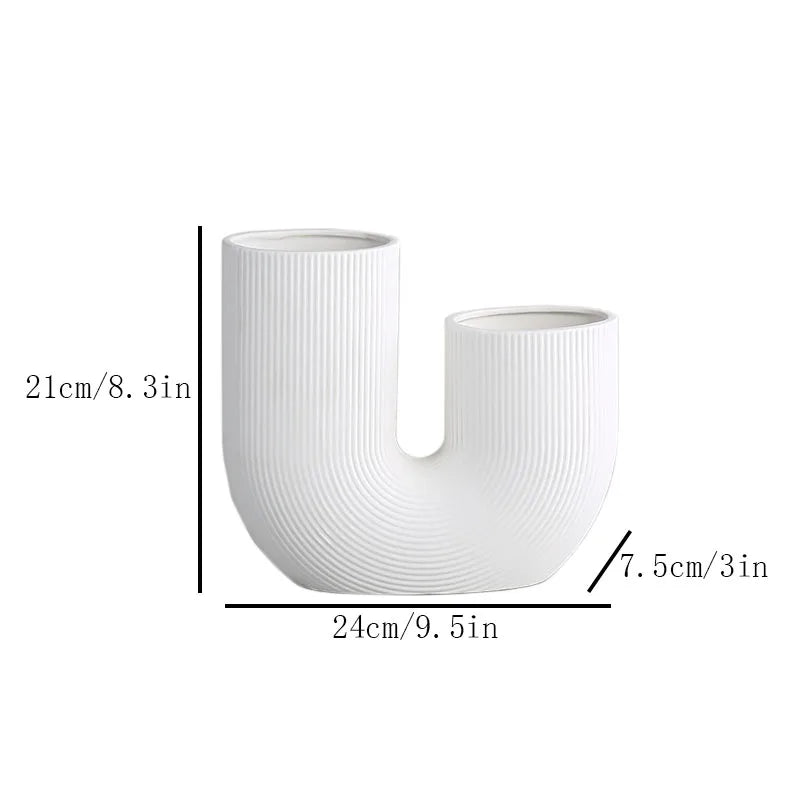 Nordic Ceramic Vase for Home Decoration, Simple Flower Pot, Living Room, Interior, Office, Desktop, Table Decor, Accessories