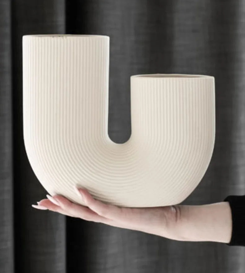Nordic Ceramic Vase for Home Decoration, Simple Flower Pot, Living Room, Interior, Office, Desktop, Table Decor, Accessories