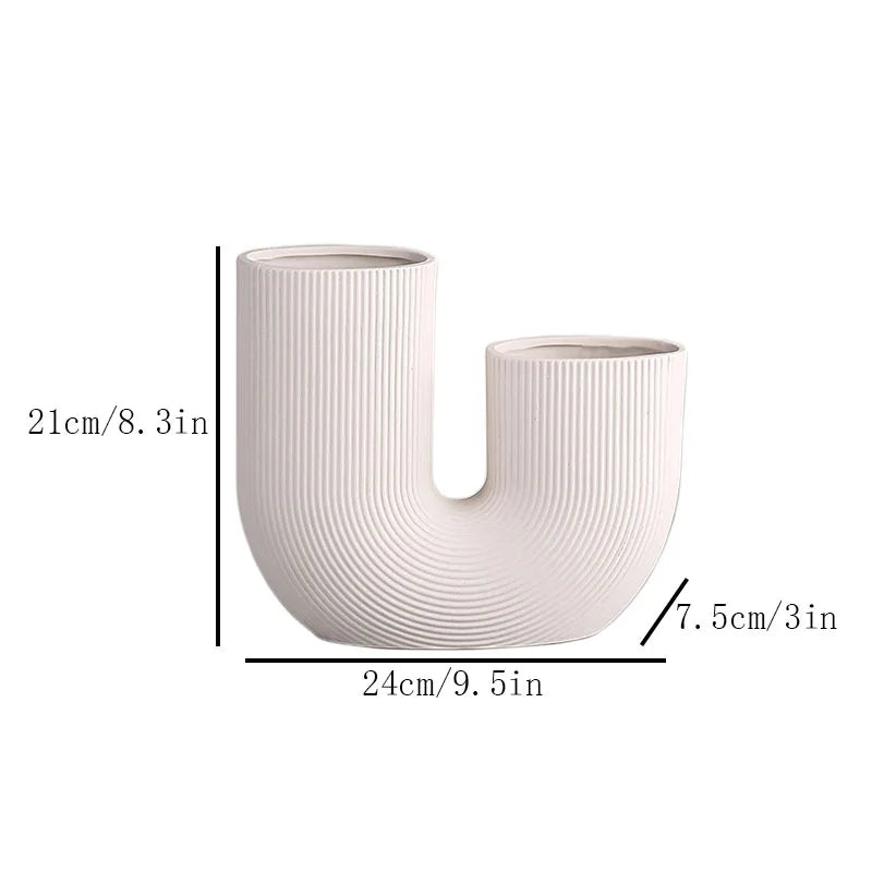 Nordic Ceramic Vase for Home Decoration, Simple Flower Pot, Living Room, Interior, Office, Desktop, Table Decor, Accessories