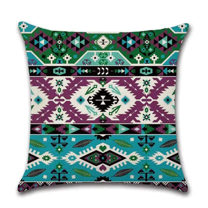 Set of 4 Cotton Linen Square Decorative Pillow Covers 18x18 (MANDALA Kuddset)