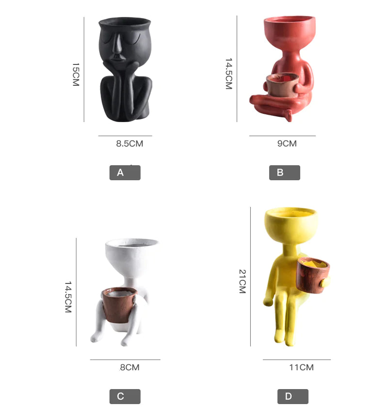 Nordic Style Portrait Art Planter for Home Decor