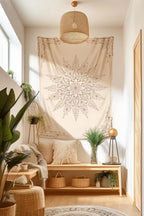 Damans floral tapestry wall hanging cute, bohemian bedroom wall hanging, mandala living room decor for living room