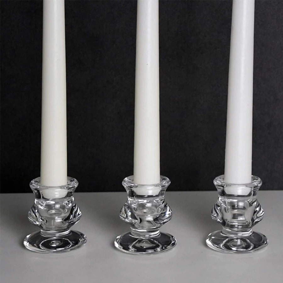 Transparent glass candle holder base suitable for wedding table center decoration, family party decoration