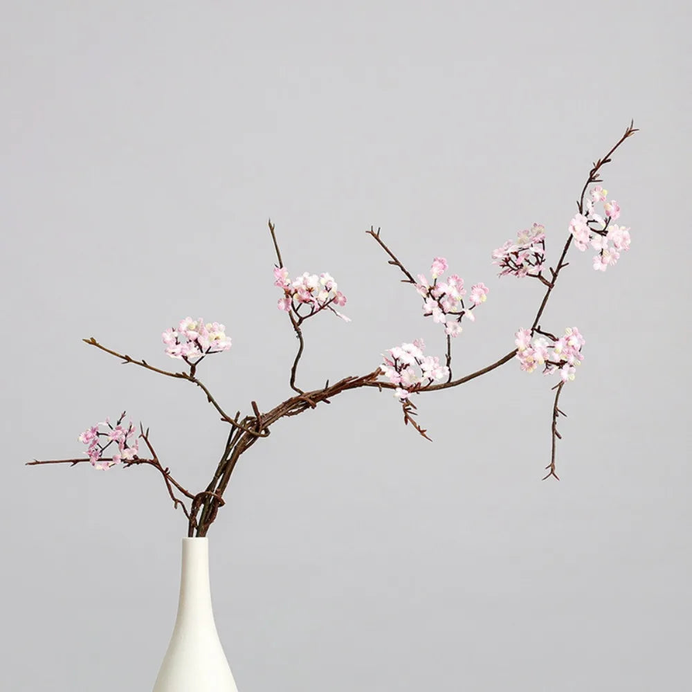 Real Touch Artificial Cherry Blossoms Branches Plastic Elegant Simulation Sakura Branches Realistic Handmade Fake Flower