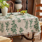 Flower Printed Table Cover with Tassels Cotton Linen Table Cloth Naturally Breathable and Comfortable nappe de table Luxury 식탁보