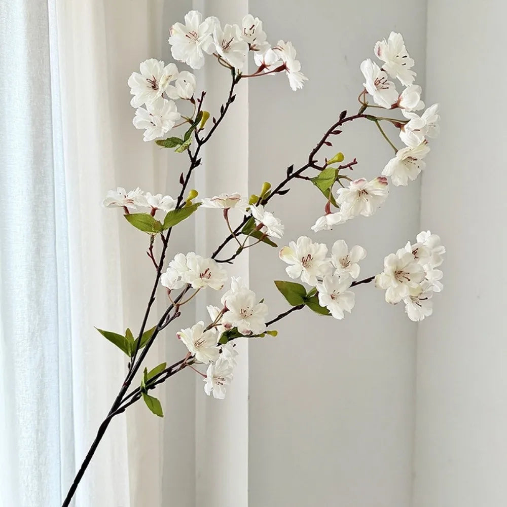 Pink Artificial Sakura Flower Decorative Silk Artificial Faux Plants Long Branches Peach Fake Cherry Blossoms Wedding Decoration