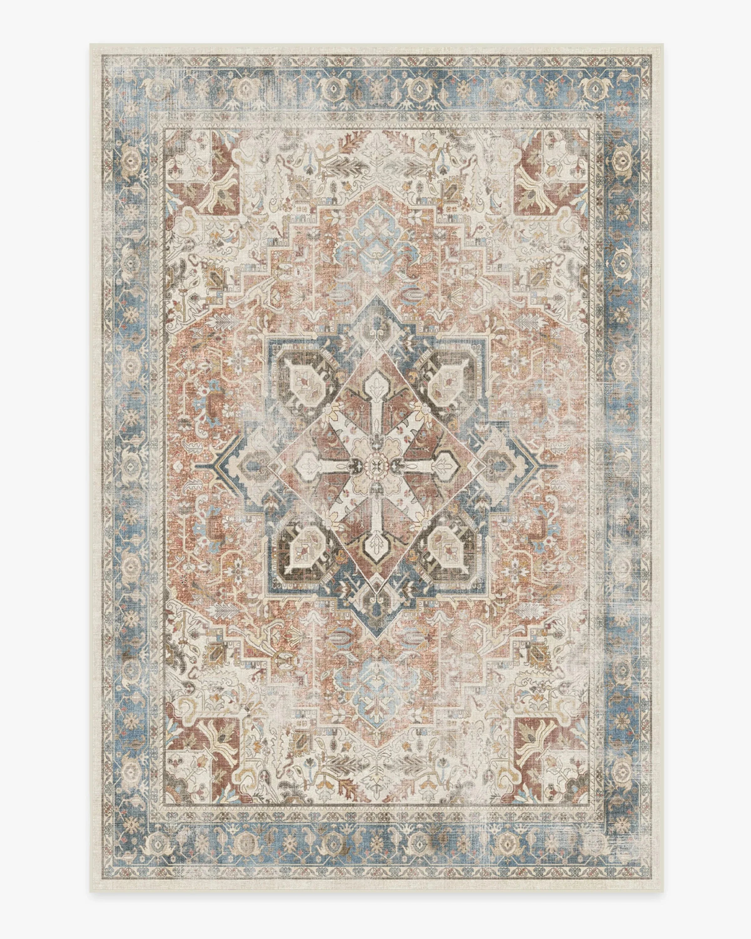 Traditional Persian washable rug vintage Turkish geometric pattern living room bedroom carpet bathroom hallway washable rug