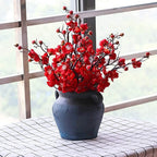 Artificial Flower Spring Plum Blossom Peach Branch Silk Flowers Home Wedding Party Decoration Christmas Wreaths diy dining table
