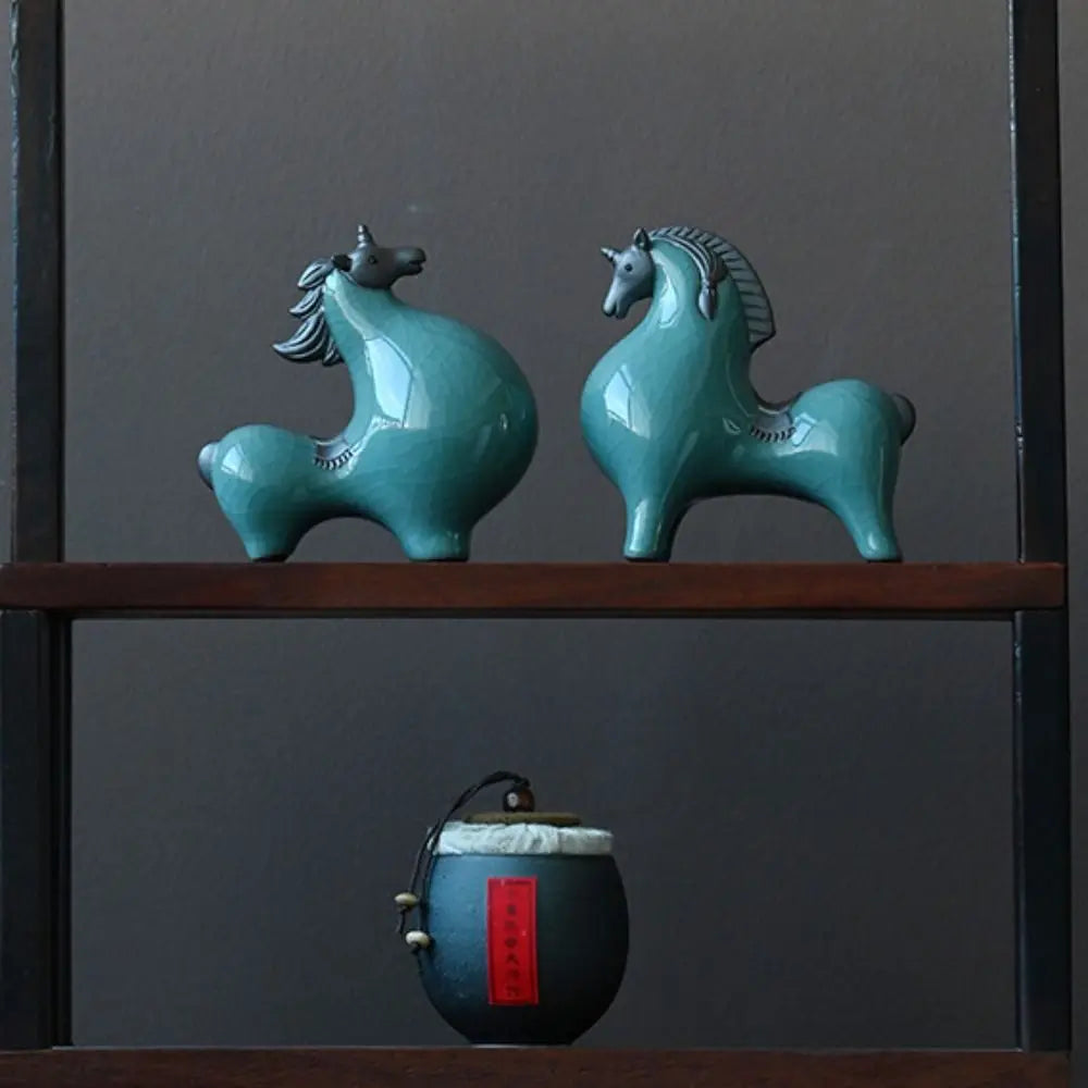 Skulptur Equus Glaserad Keramik