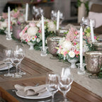 Transparent glass candle holder base suitable for wedding table center decoration, family party decoration