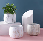 Creative Ceramic Small Flower Pot Nordic Electroplating Potted Hydroponic Flower Pot Ceramic Ornament Green Radish Succulent