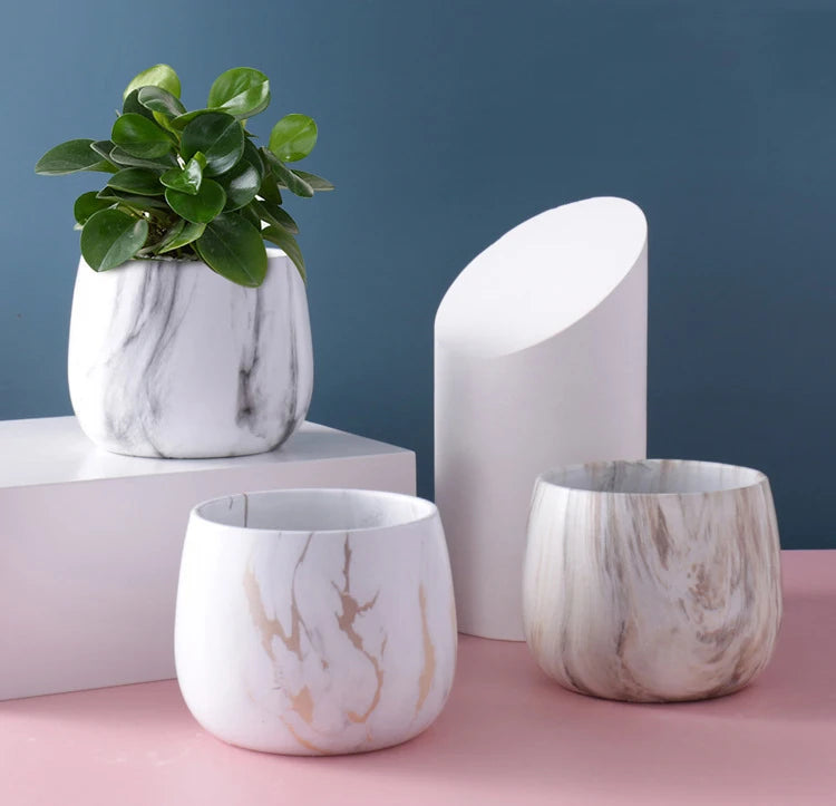 Creative Ceramic Small Flower Pot Nordic Electroplating Potted Hydroponic Flower Pot Ceramic Ornament Green Radish Succulent