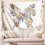 Damans floral tapestry wall hanging cute, bohemian bedroom wall hanging, mandala living room decor for living room