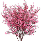 Pink Artificial Flowers Cherry Blossoms Gypsophila Fake Plants DIY Wedding Bouquet Vases for Home Decor Faux Christmas Branch