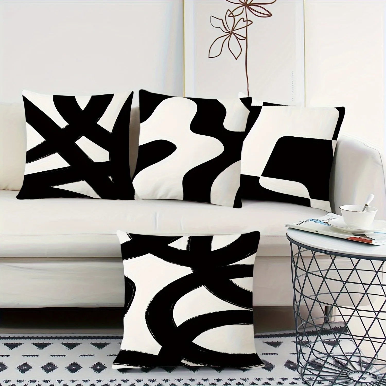 Kuddfodral Linea Nero 40x40