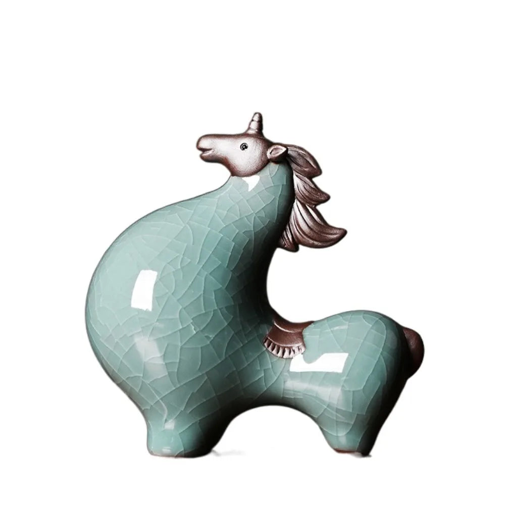 Skulptur Equus Glaserad Keramik