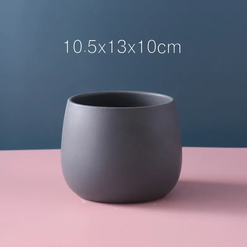 Creative Ceramic Small Flower Pot Nordic Electroplating Potted Hydroponic Flower Pot Ceramic Ornament Green Radish Succulent