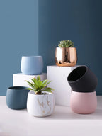 Creative Ceramic Small Flower Pot Nordic Electroplating Potted Hydroponic Flower Pot Ceramic Ornament Green Radish Succulent