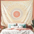 Damans floral tapestry wall hanging cute, bohemian bedroom wall hanging, mandala living room decor for living room