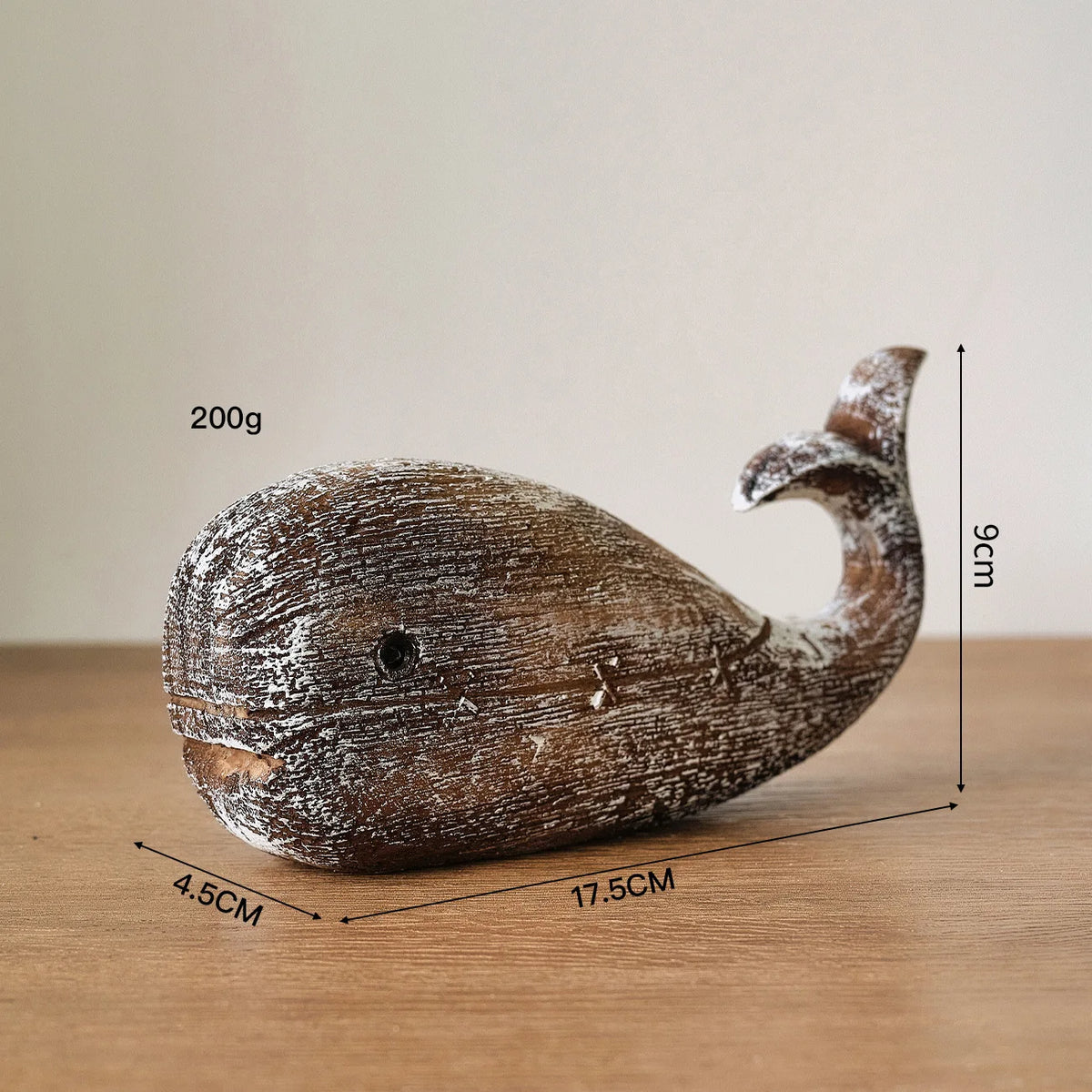 Figur Balaena Trälook Resin