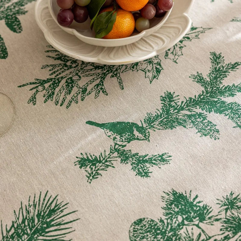 Flower Printed Table Cover with Tassels Cotton Linen Table Cloth Naturally Breathable and Comfortable nappe de table Luxury 식탁보