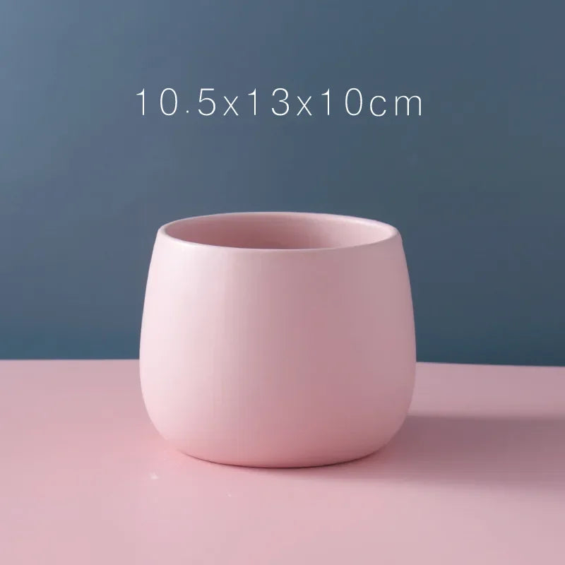 Creative Ceramic Small Flower Pot Nordic Electroplating Potted Hydroponic Flower Pot Ceramic Ornament Green Radish Succulent