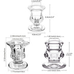 Transparent glass candle holder base suitable for wedding table center decoration, family party decoration