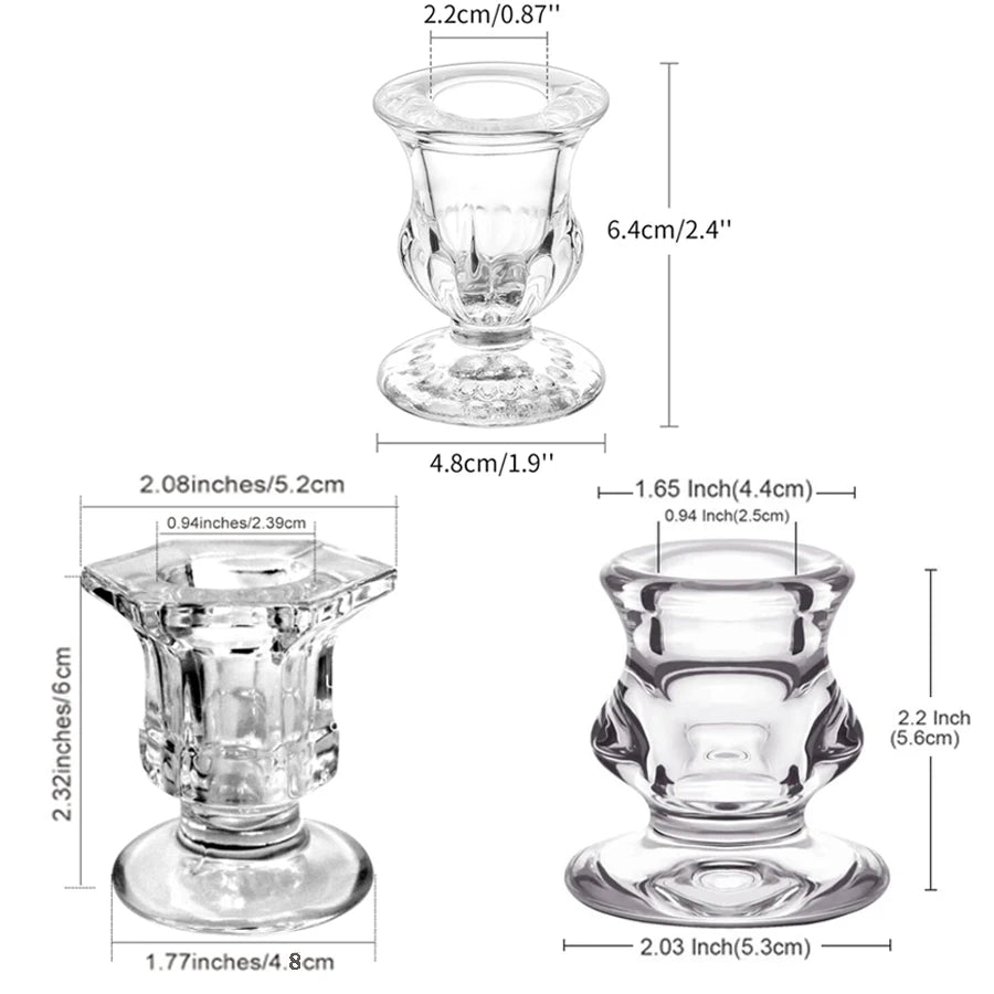 Transparent glass candle holder base suitable for wedding table center decoration, family party decoration