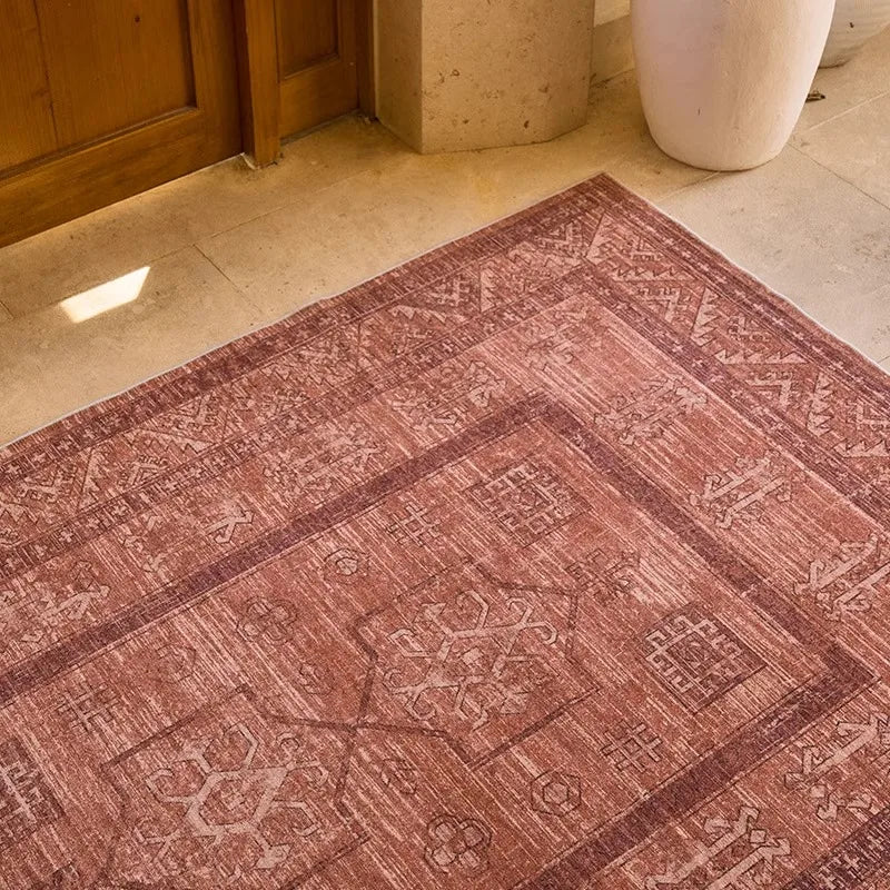 Living Room Carpet Bedroom Wool Bedside Rugs Machine Washable Foldable Mat Vintage Nordic Rug Soft Fluffy Plush Home Decoration
