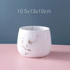 Creative Ceramic Small Flower Pot Nordic Electroplating Potted Hydroponic Flower Pot Ceramic Ornament Green Radish Succulent