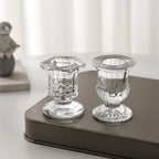 Transparent glass candle holder base suitable for wedding table center decoration, family party decoration