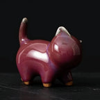 Skulptur Felis Glaserad Keramik