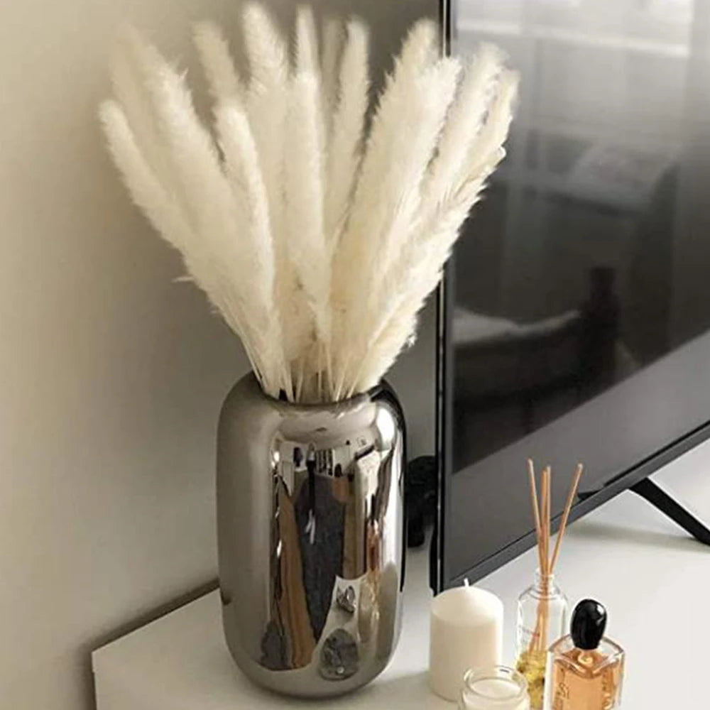 Natural Pampas Dried Flowers Bouquet for Boho Home Vase Decor Bunny Rabbit Tails Grass Artifical Flower Wedding Party Decoration