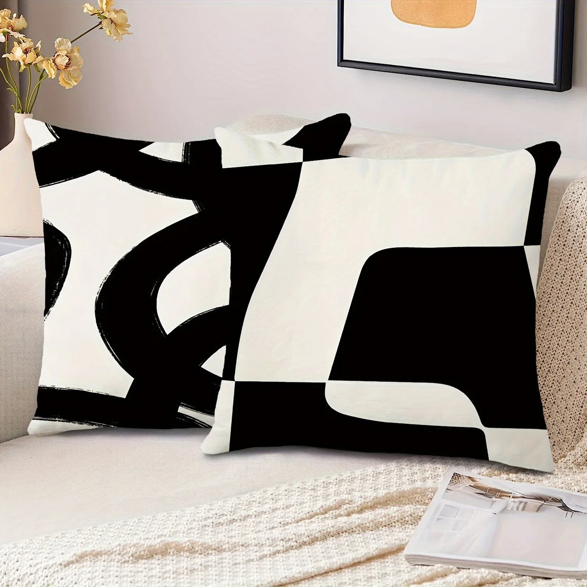 Kuddfodral Linea Nero 40x40