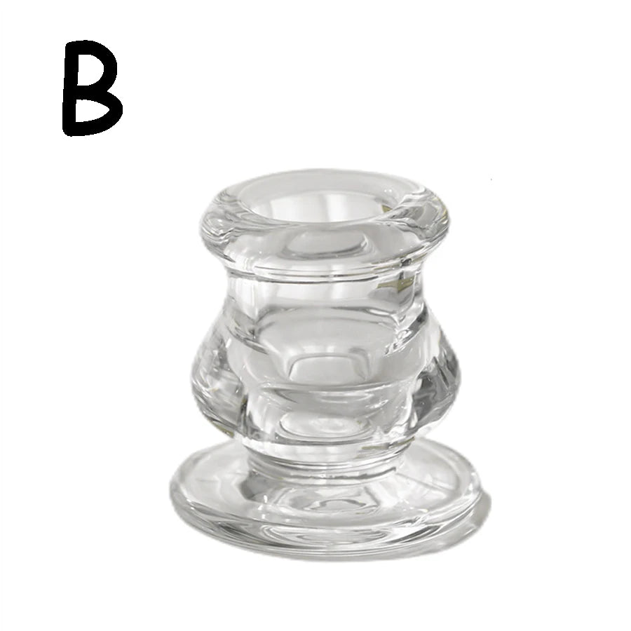 Transparent glass candle holder base suitable for wedding table center decoration, family party decoration